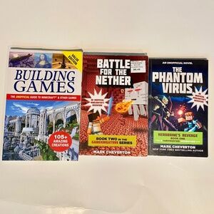🟩 Minecraft & Game *3 Books* Building Games, Battle for Nether, Phantom Virus